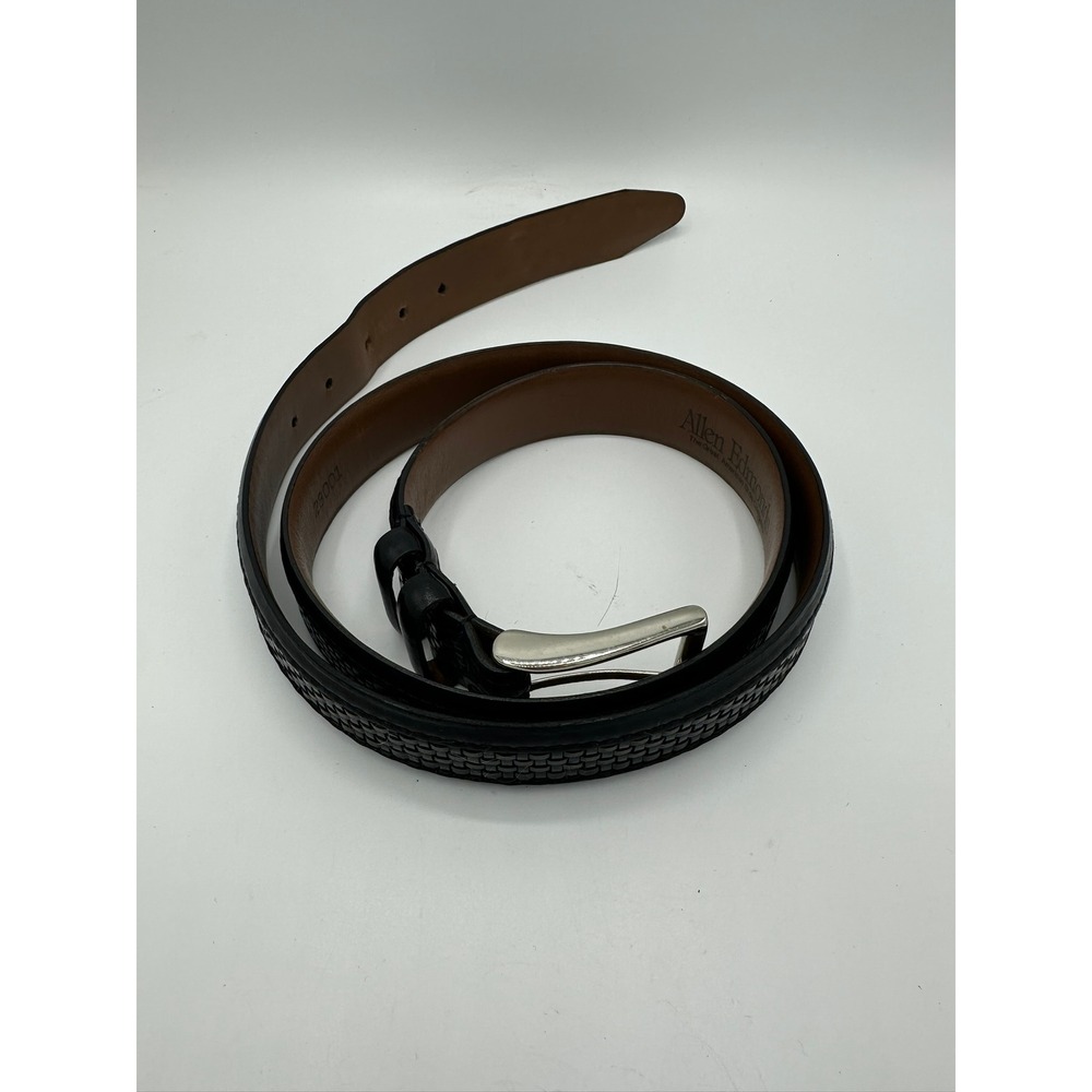 Allen Edmonds Black Imported Calfskin Belt 40/100 Textured Classic Woven